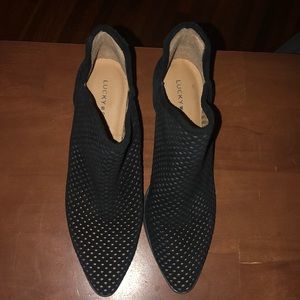 Gently worn suede ankle boots